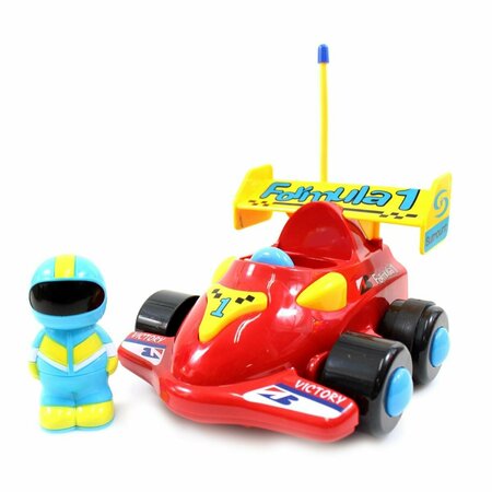 STRATEGY AGON 4 in. Cartoon Formula Race Remote Control Car Toy for Toddlers Red ST3494116